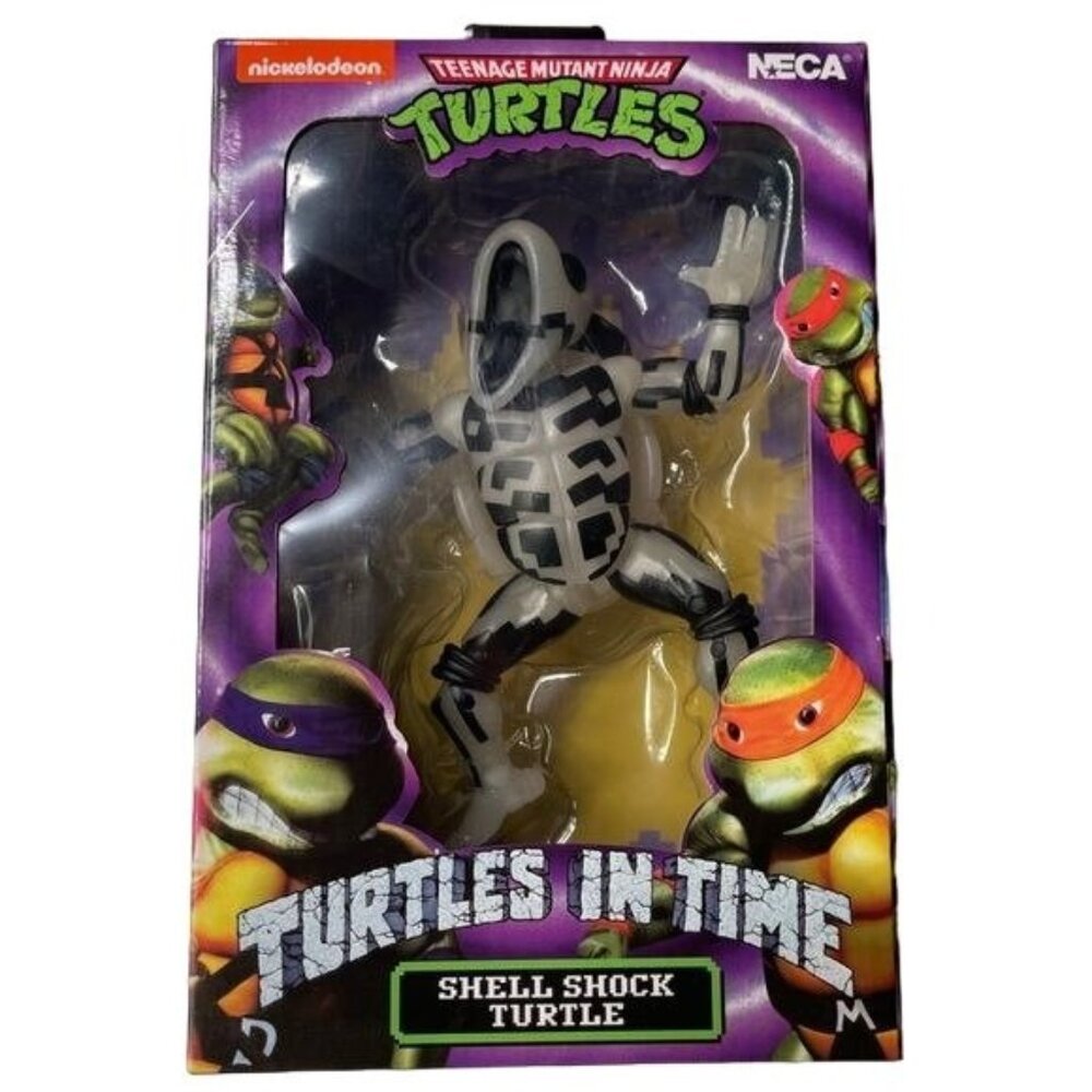 NECA TMNT Shell Shock Turtle Figure Loot Crate Turtles In Time Glow in Dark New